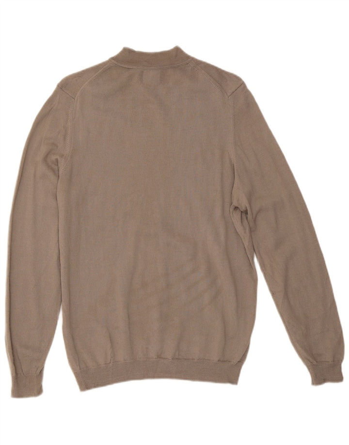 Женский джемпер с круглым вырезом Zara UK 14, средний коричневый цвет