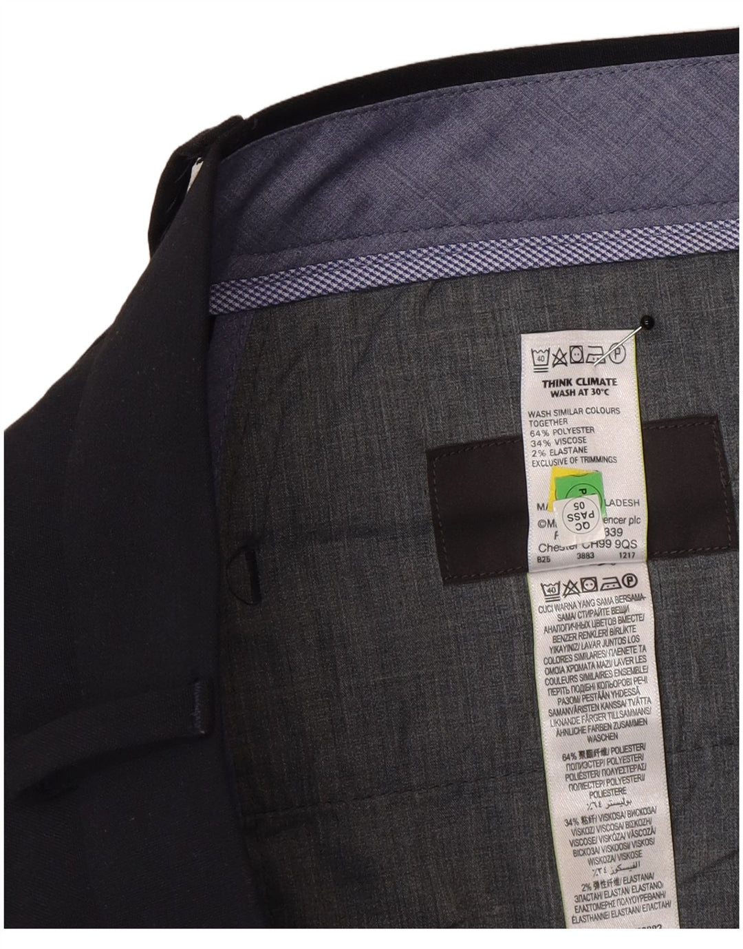Мужские узкие брюки Marks & Spencer W36 L31 темно-синие