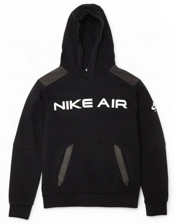 Мужской джемпер с капюшоном Nike, маленький черный, хлопковый с цветными блоками