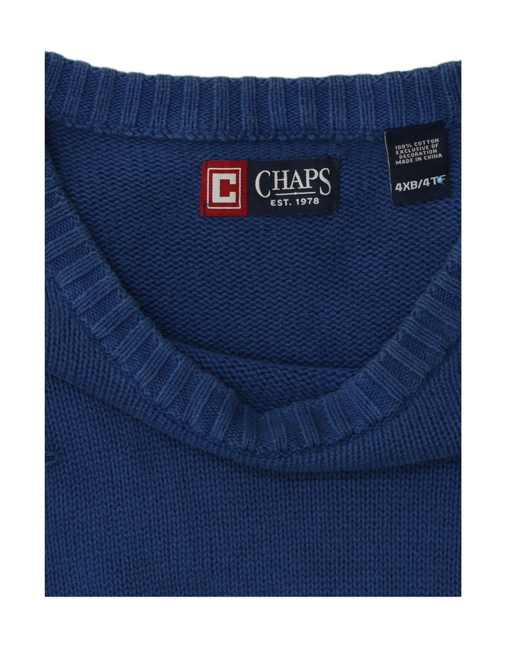 Мужской джемпер с круглым вырезом Chaps 4XL, синий хлопок