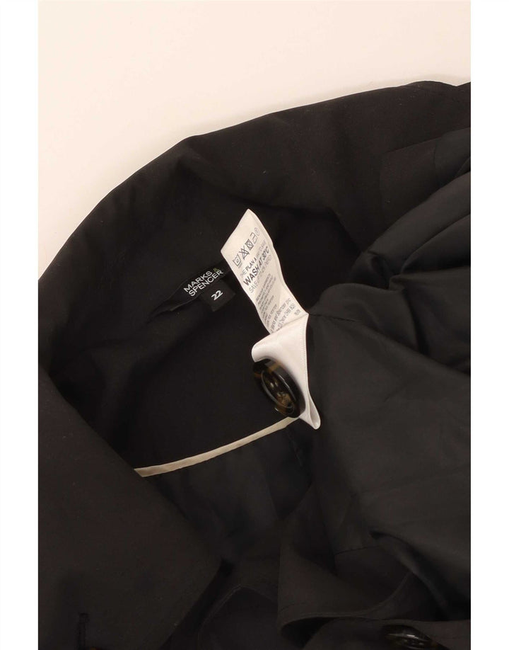 Женский тренч Marks & Spencer UK 22 3XL, черный полиэстер