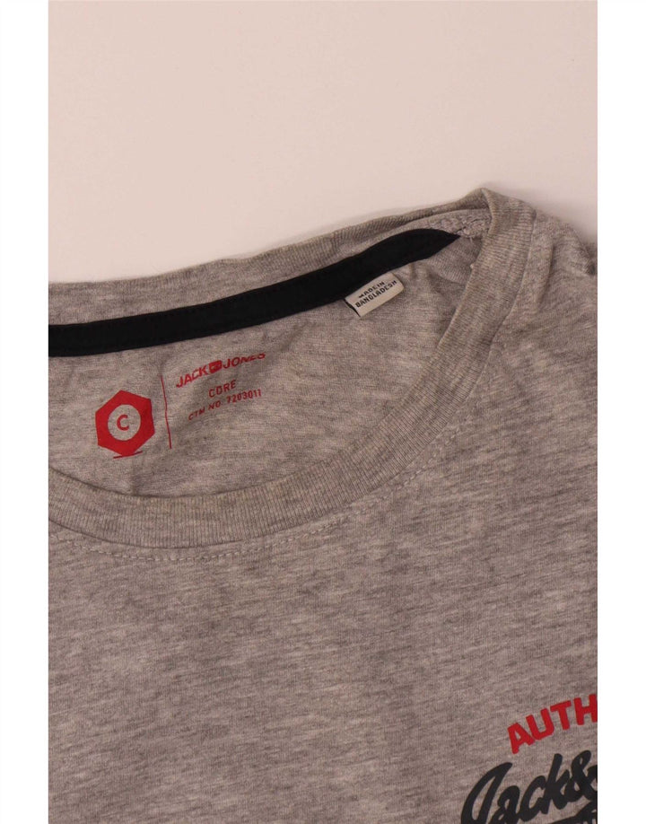 Мужская футболка Jack & Jones из хлопка среднего серого цвета