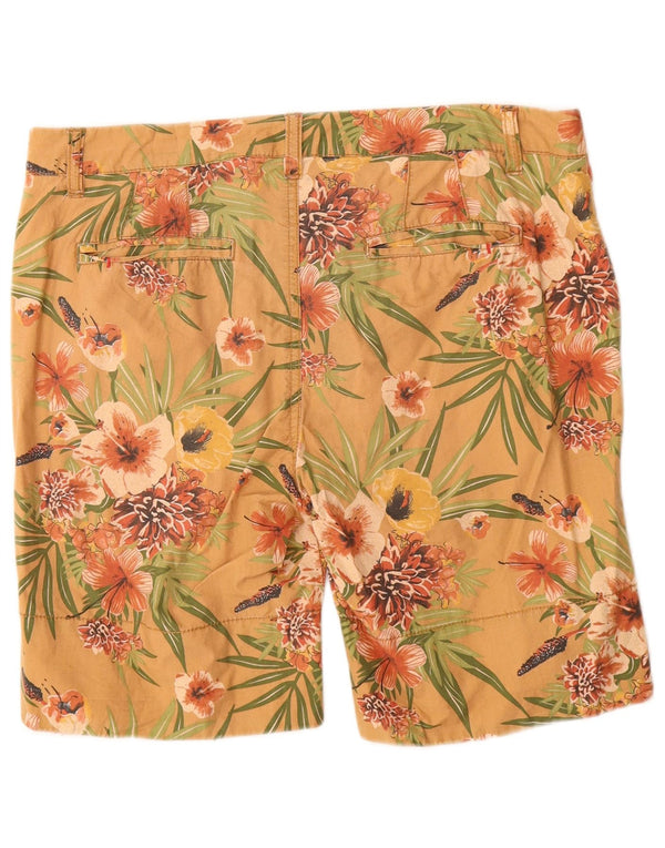 Мужские шорты чинос Zara EU 42, большие W32, бежевые, хлопковые, гавайские с цветочным принтом