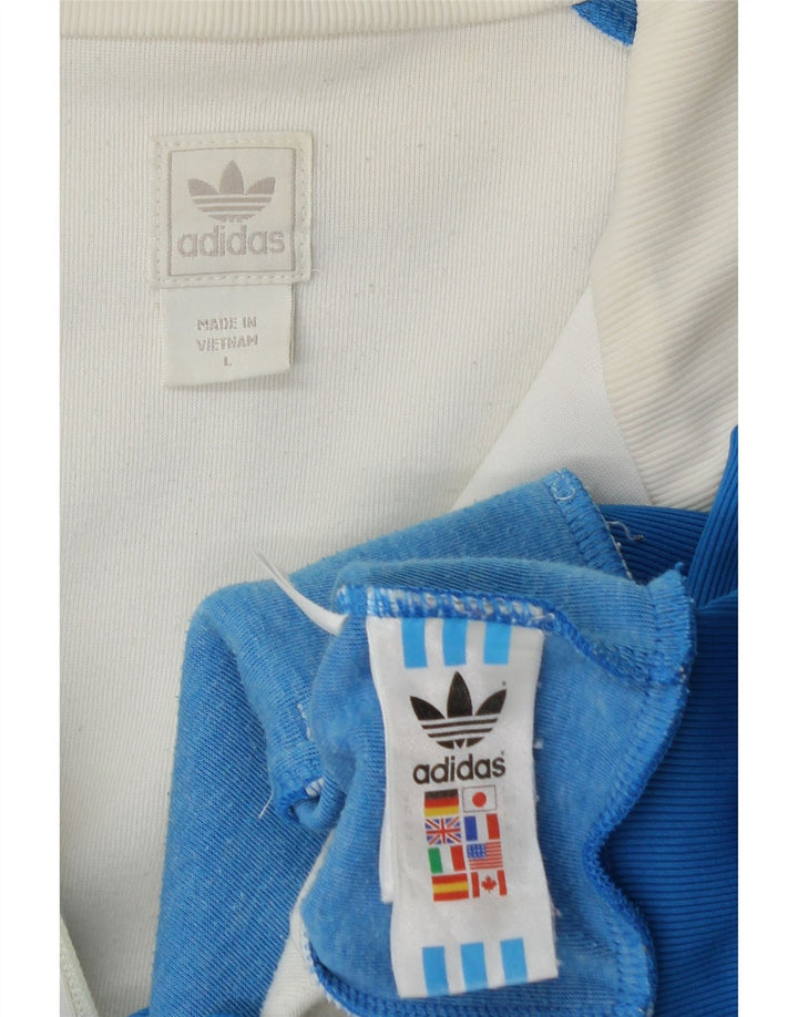 Мужская спортивная куртка Adidas, большая белая полиэстер с цветными блоками