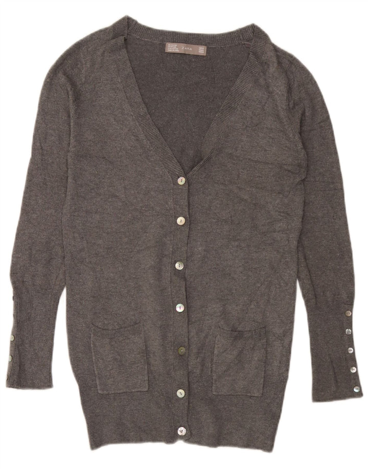 Женский кардиган Zara UK 12, средний серый вискоза