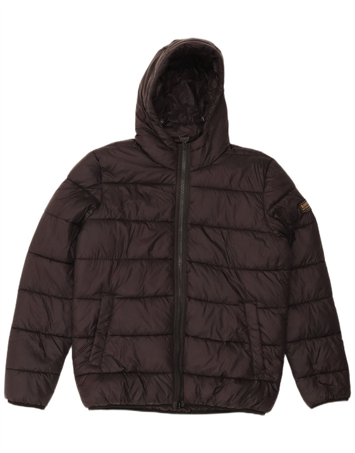 Мужская утепленная куртка с капюшоном Barbour UK 38, средний черный полиамид