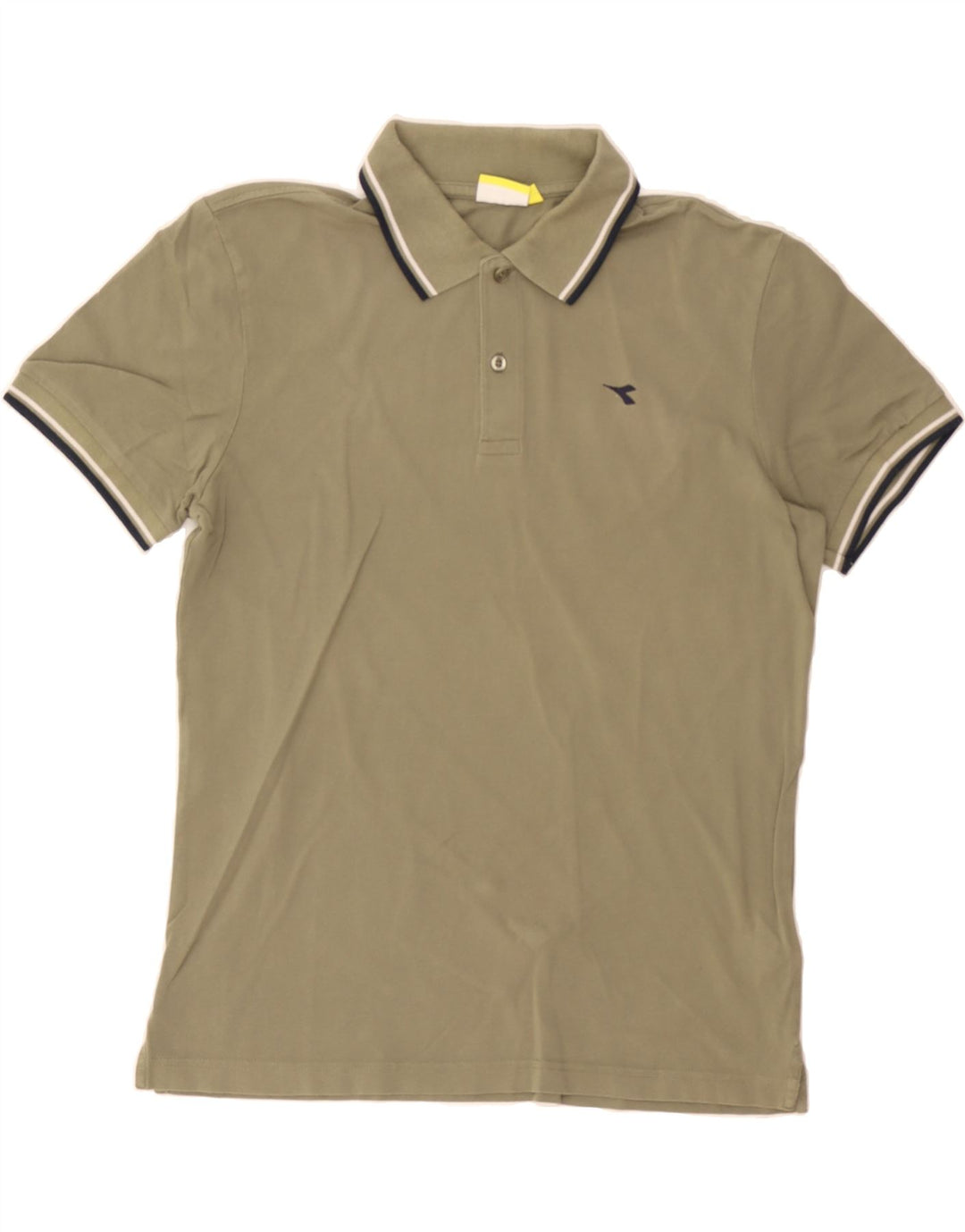 DIADORA Mens Polo Shirt Large Khaki Cotton Vintage Diadora and Second-Hand Diadora from Messina Hembry 