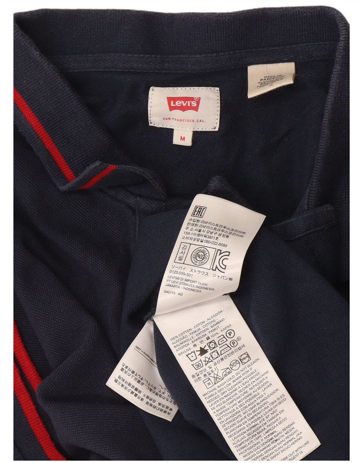 Мужская рубашка-поло Levi's, темно-синяя, хлопковая, среднего размера