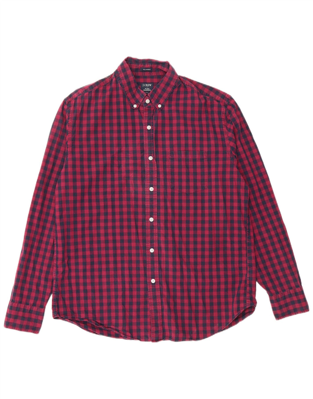 Мужская рубашка классического кроя J. CREW, большая темно-синяя хлопковая клетка в мелкую клетку