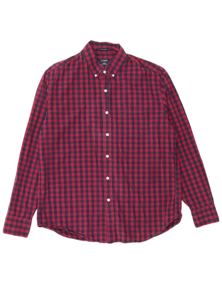 Мужская рубашка классического кроя J. CREW, большая темно-синяя хлопковая клетка в мелкую клетку