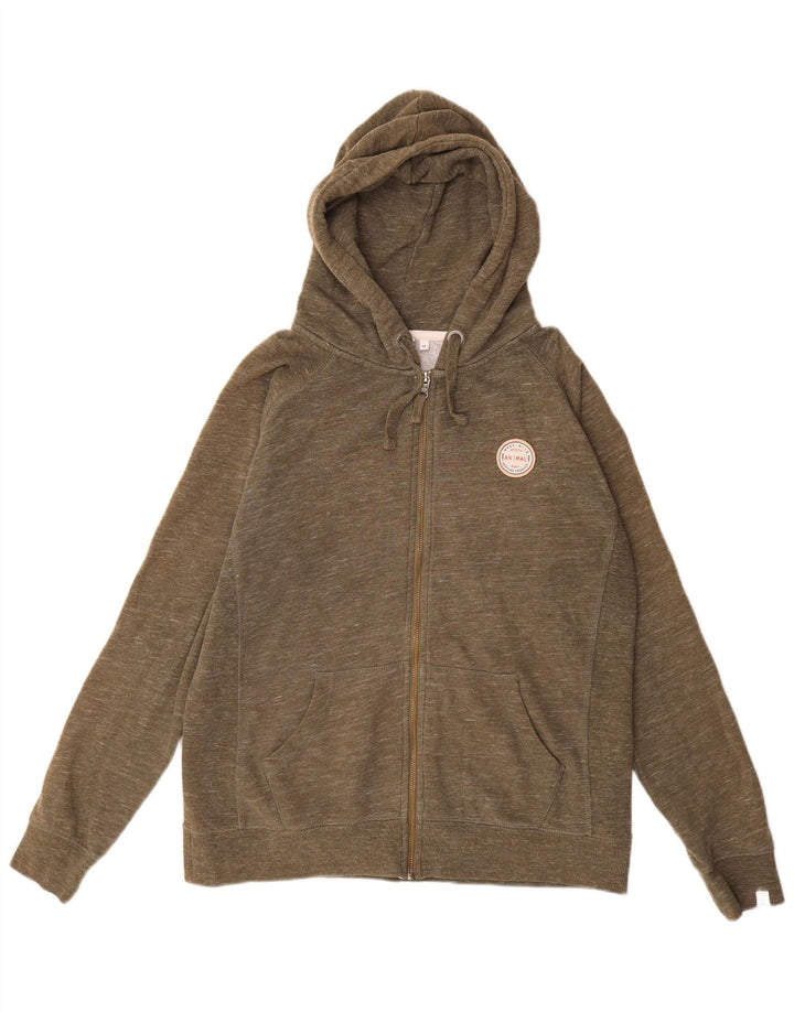 Женский свитер с капюшоном на молнии ANIMAL UK 14, большой хлопок с крапинками цвета хаки