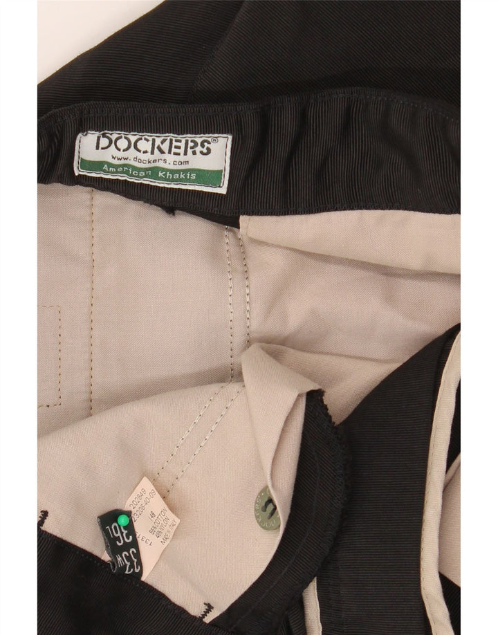 DOCKERS Мужские прямые брюки чинос цвета хаки W33 L30, черный хлопок