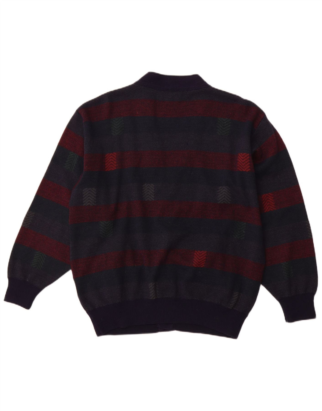 Мужской кардиган-свитер PIERRE SANGAN XL темно-синий в полоску из шерсти