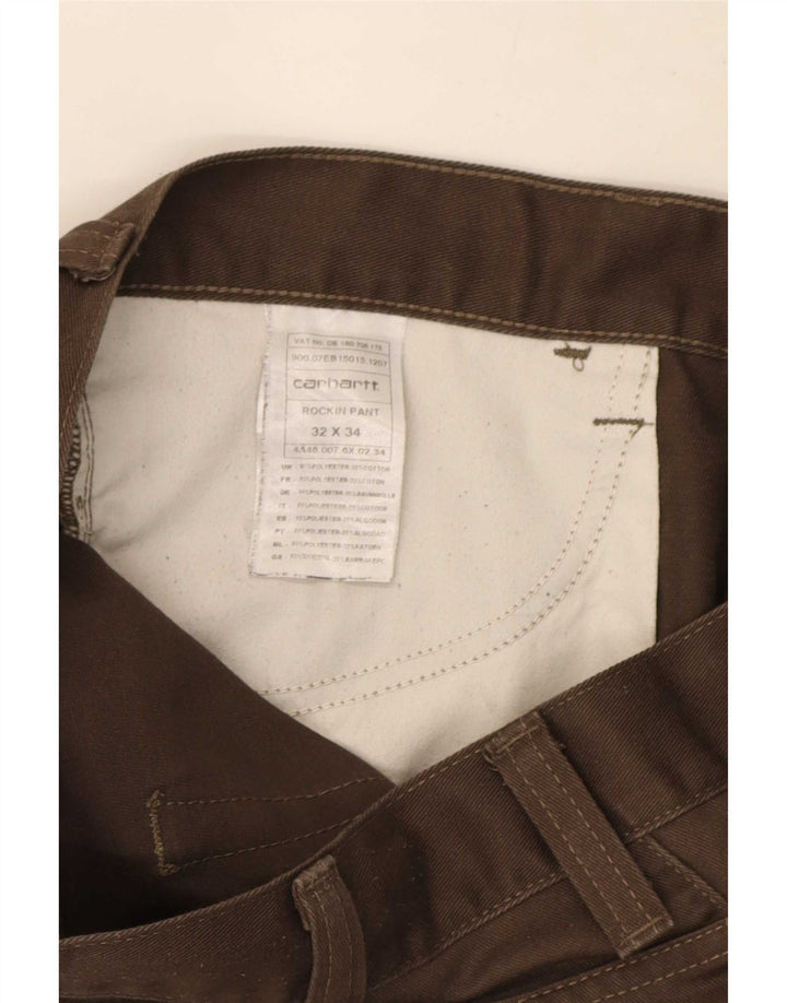 Carhartt Мужские повседневные шорты W32 Средне-коричневые из полиэстера