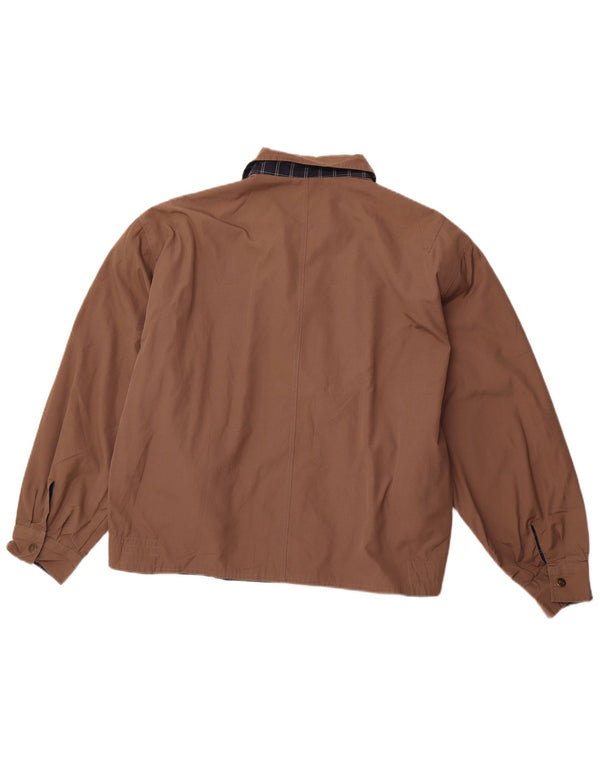 Мужская двусторонняя куртка VINTAGE UK 40, большая коричневая клетка в клетку, полиэстер