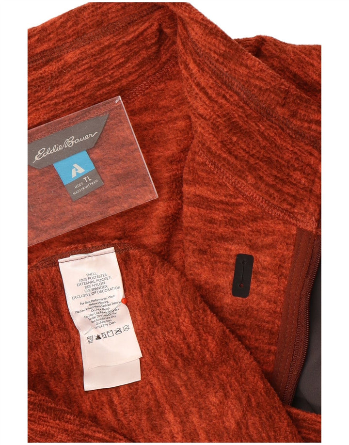 Мужской флисовый джемпер Eddie Bauer с воротником на молнии, большой оранжевый полиэстер с крапинками