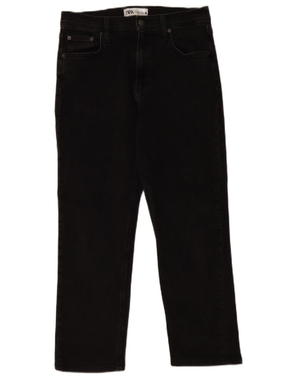 Zara Womens Cropped Jeans EU 40 Medium W30 L26 Black