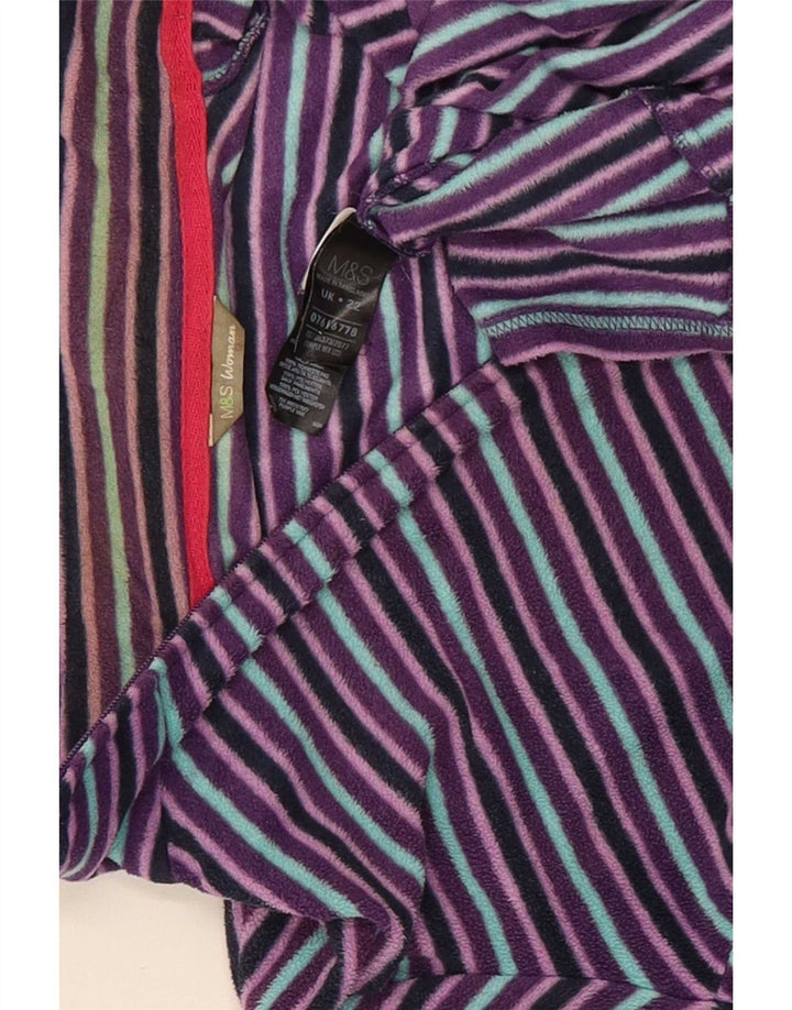Женская флисовая куртка Marks & Spencer UK 22 2XL из полиэстера в фиолетовую полоску