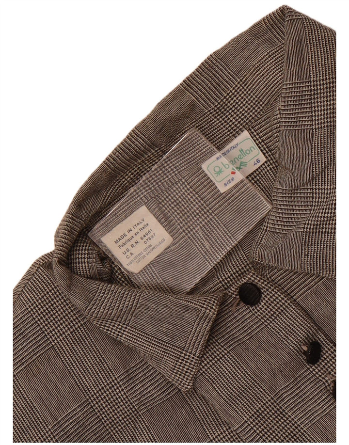 Женская блузка-рубашка Benetton IT 46, большая серая клетка, хлопок