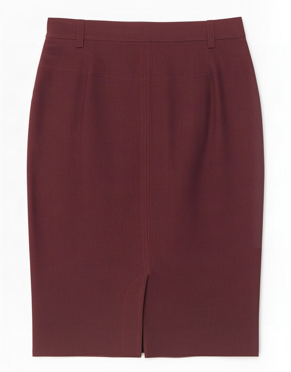 Belfe Womens Straight Skirt IT 42 Medium W28 Burgundy Silk