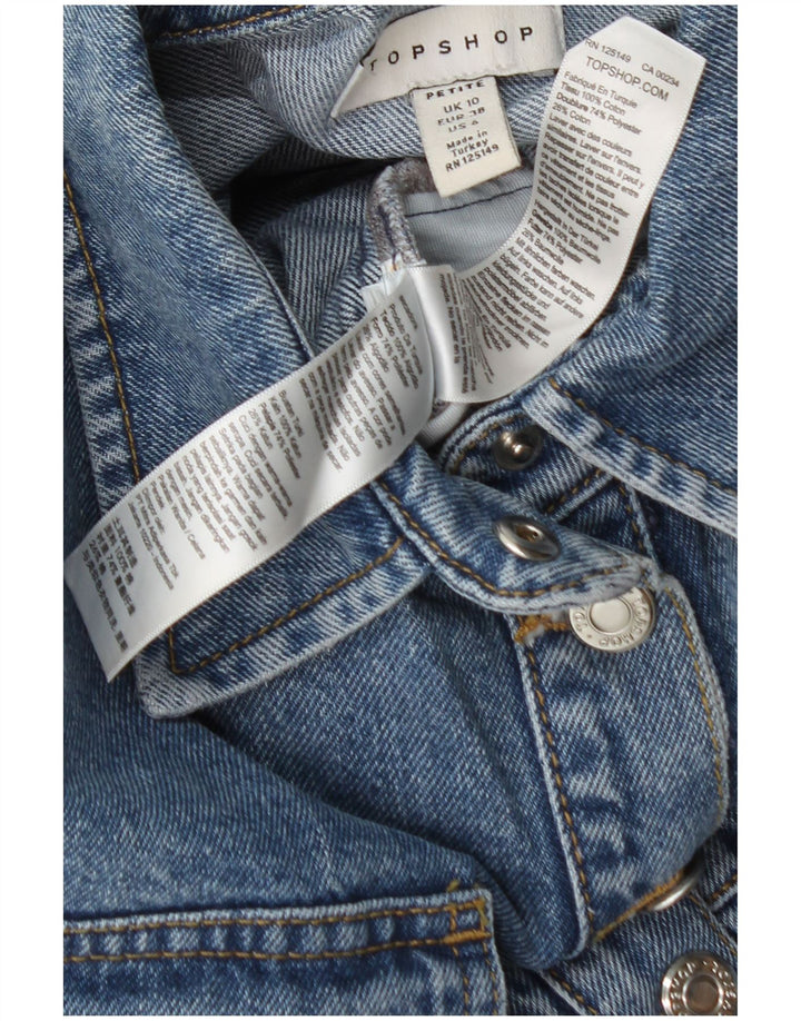 Женский джинсовый комбинезон Topshop UK 10, маленький синий хлопок