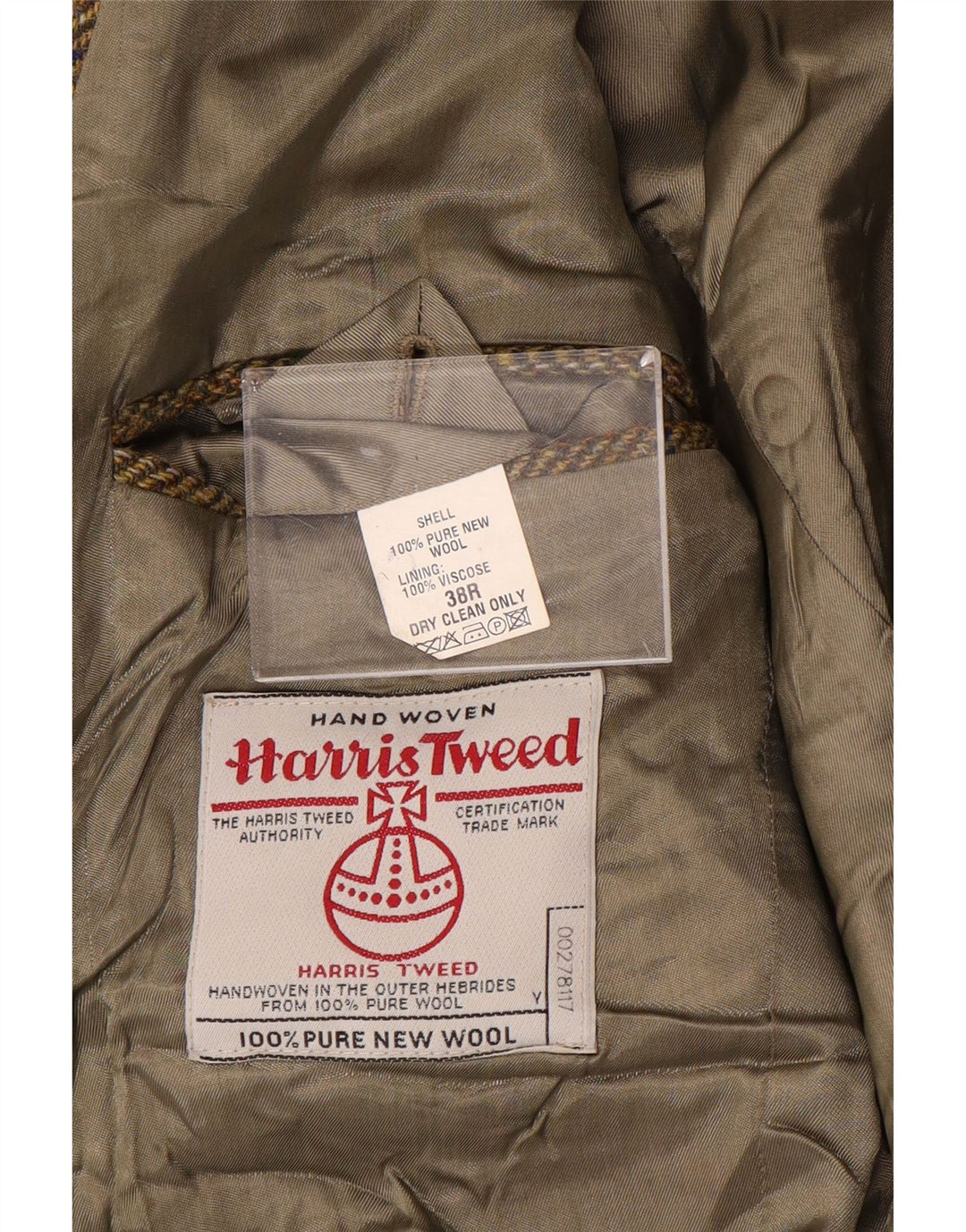 Мужской пиджак HARRIS TWEED на 2 пуговицах, Великобритания 38, средний коричневый с рисунком «елочка»