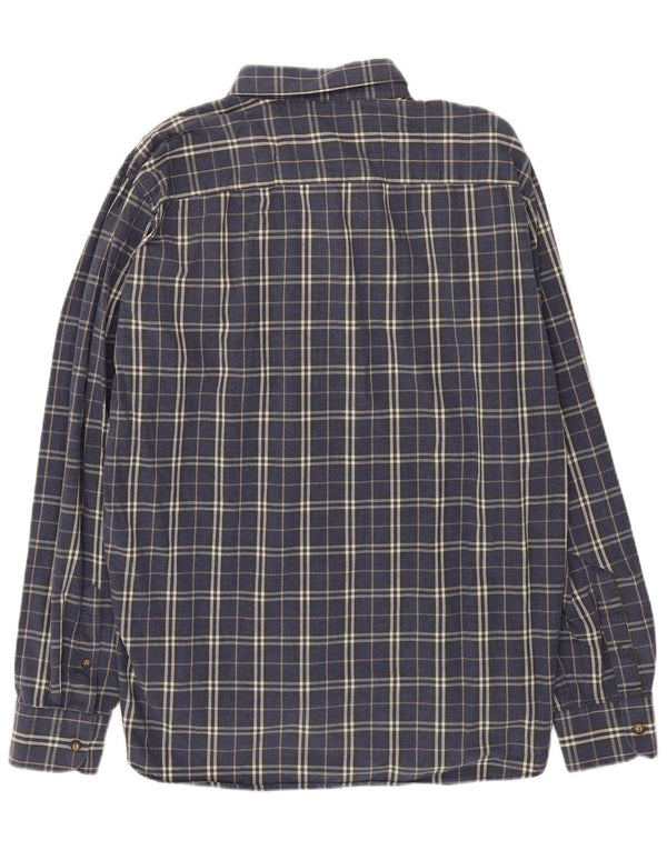 Мужская рубашка Benetton 2XL, темно-синяя клетка, хлопок