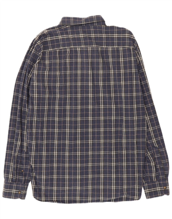 Мужская рубашка Benetton 2XL, темно-синяя клетка, хлопок
