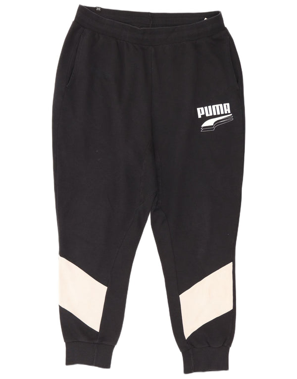 Мужские спортивные брюки Puma Joggers XL, черные, хлопковые, спортивные, с цветными блоками