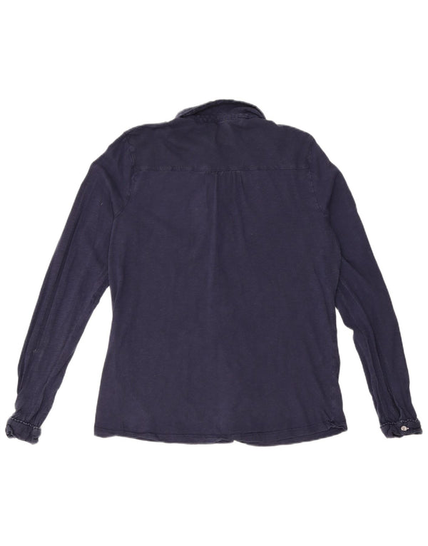 Женская рубашка White Stuff UK 12, средний темно-синий хлопковый цвет