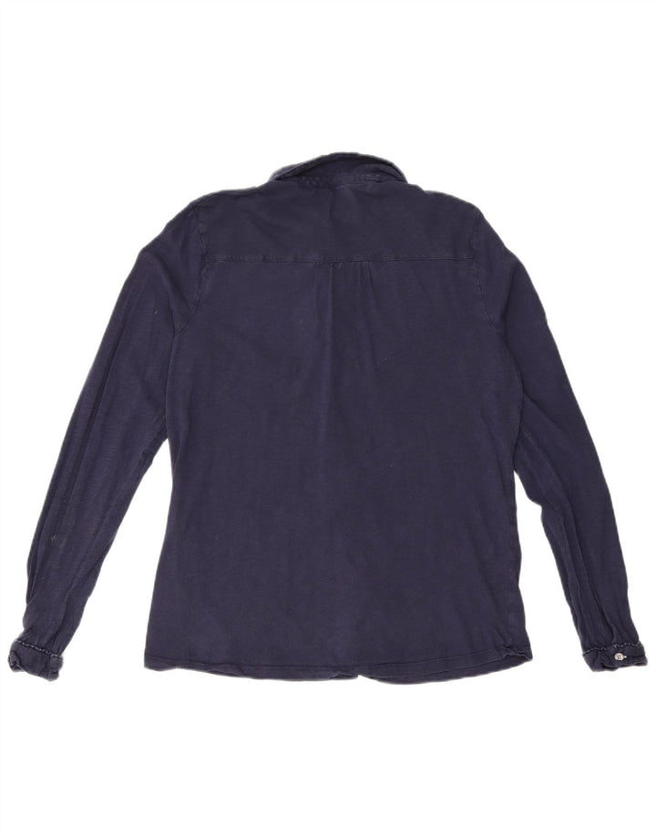 Женская рубашка White Stuff UK 12, средний темно-синий хлопковый цвет