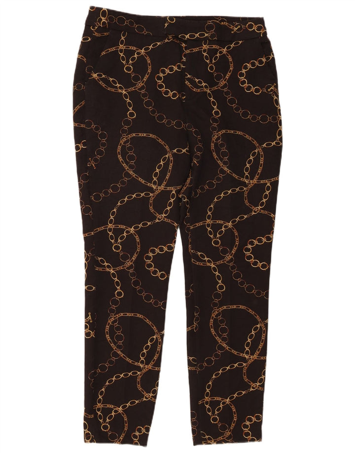 Женские узкие брюки чинос Zara с абстрактным узором EU 40 Medium W30 L27, черные