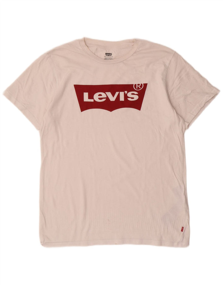 Мужская футболка с рисунком Levi's, маленький белый хлопок