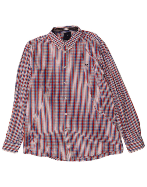 Crew Clothing Мужская приталенная рубашка 3XL из хлопка в синюю клетку