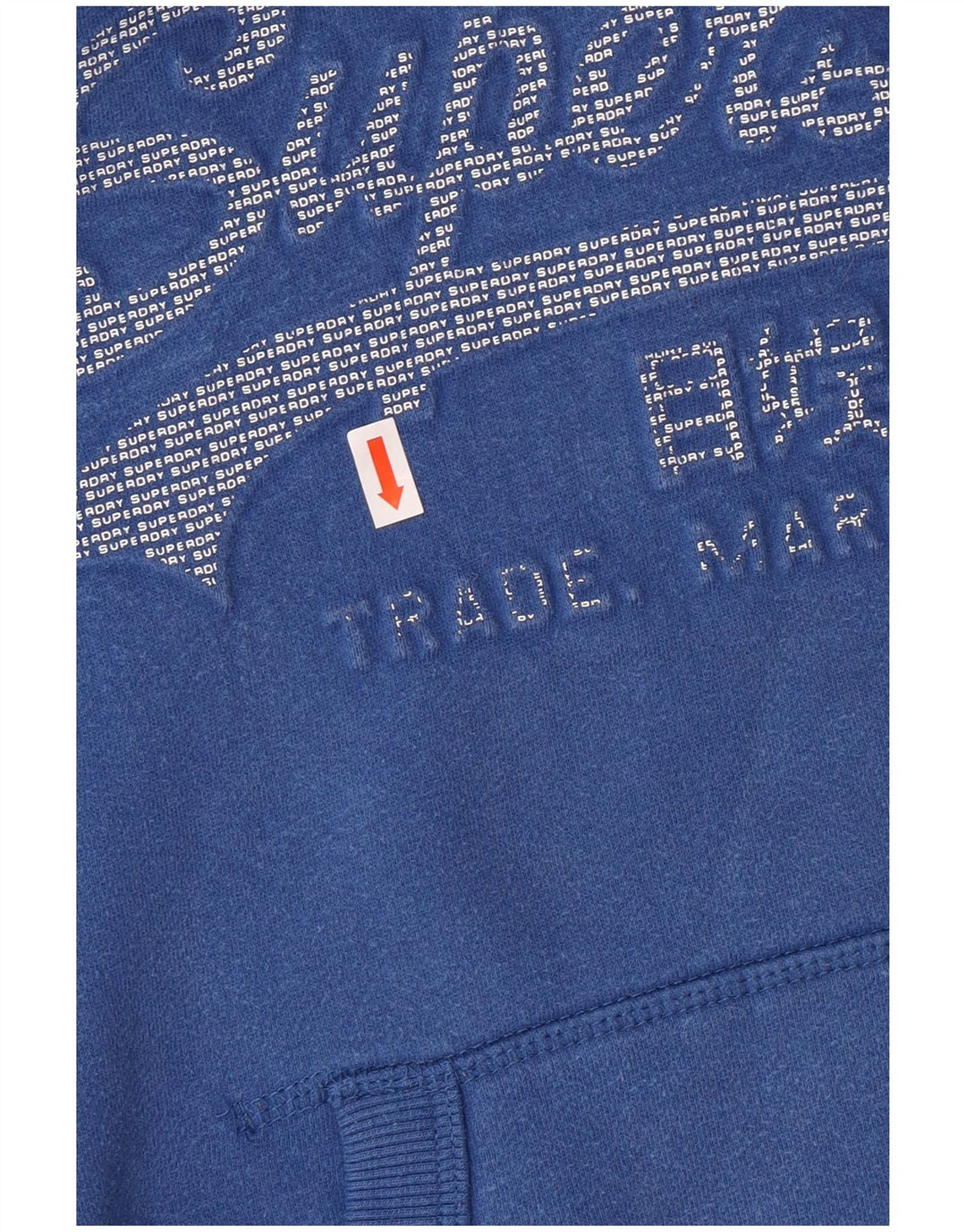 SUPERDRY Женский джемпер с капюшоном большого размера с рисунком UK 10, маленький синий хлопок