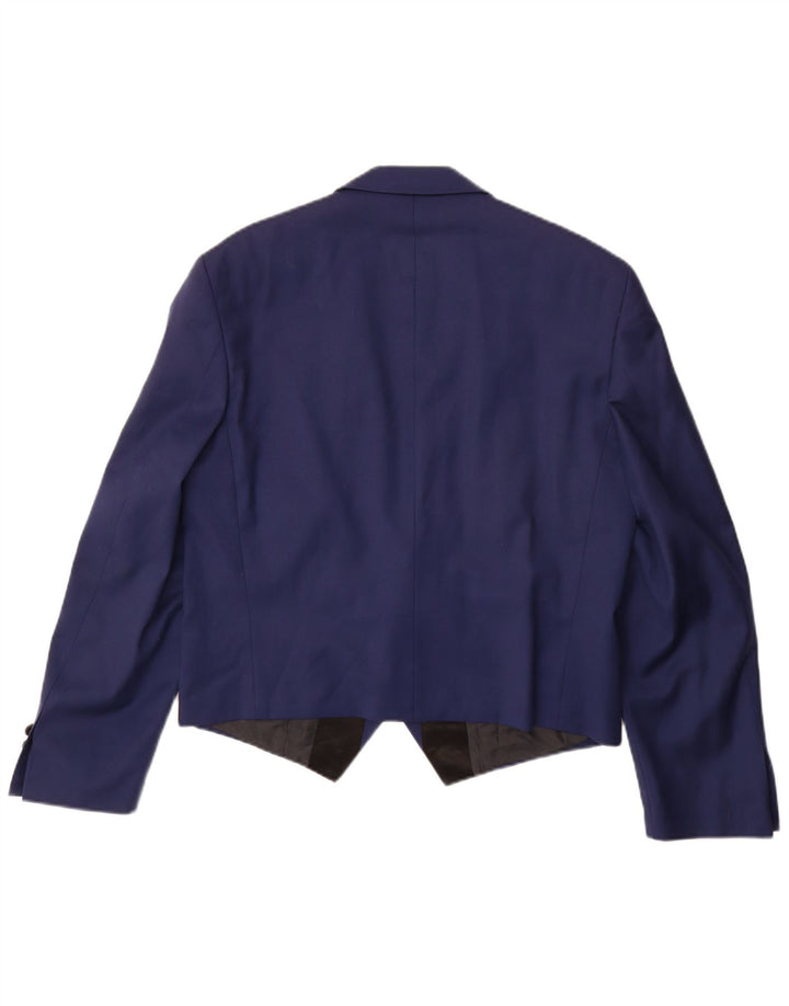 Винтажный мужской пиджак Berlin Blazer UK 38, средний темно-синий с цветными блоками