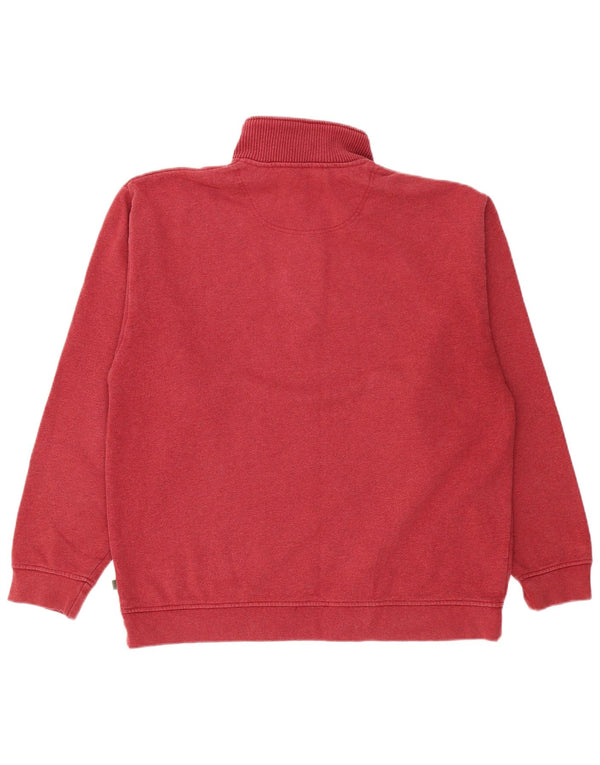 Orvis Mens Zip Neck Sweatshirt Jumper Large Burgundy Cotton