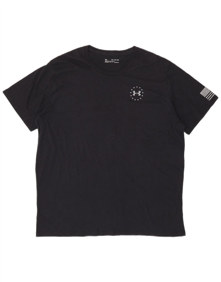 Мужская футболка с рисунком Under Armour Heat Gear, топ 3XL, черная