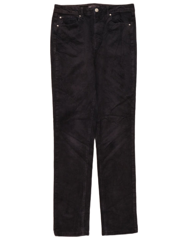 Marks & Spencer Womens Corduroy Trousers UK 12 Medium W30 L33 Navy Blue