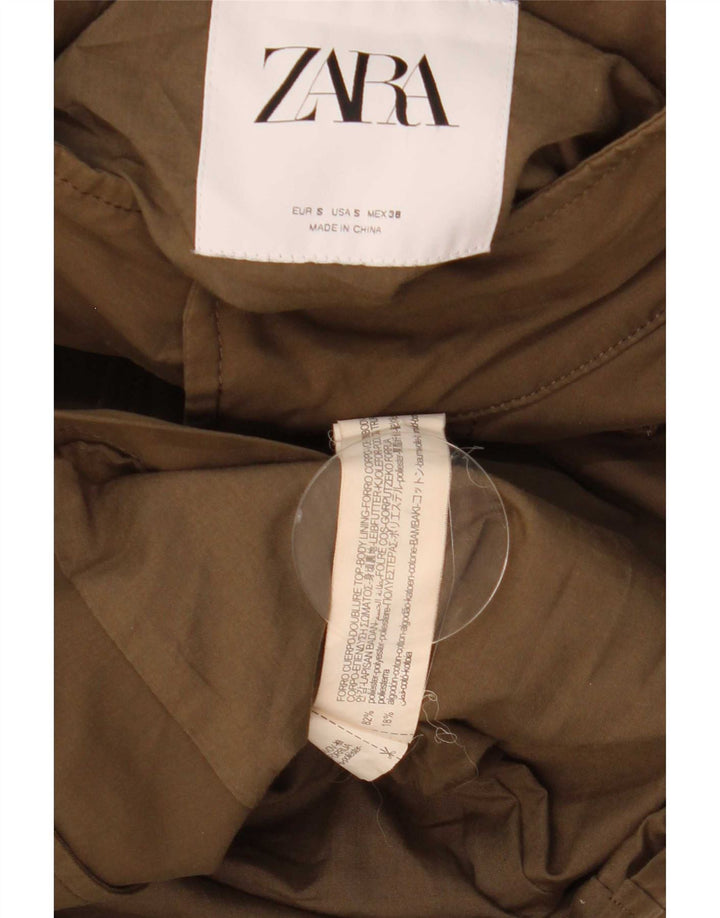 Мужская куртка Zara UK 36, маленький цвет хаки, полиэстер