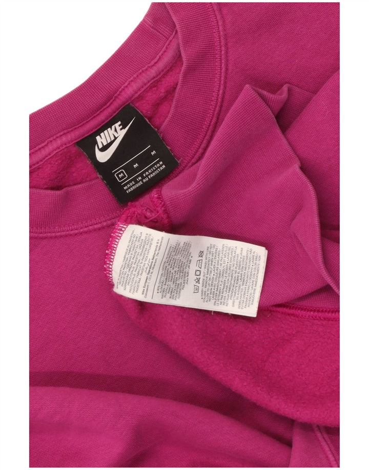 Женский укороченный свитшот оверсайз NIKE UK 14, хлопковый средний розовый цвет