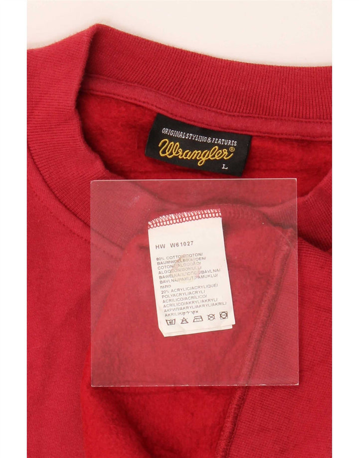 Мужской свитер Wrangler, большой красный хлопковый джемпер
