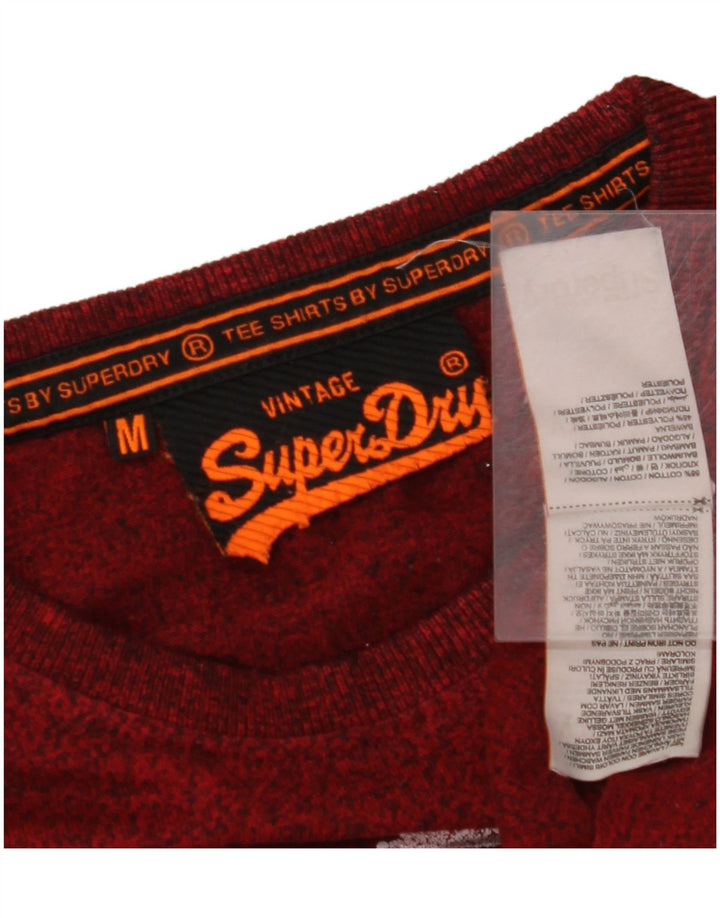 SUPERDRY Мужская футболка с рисунком Топ из хлопка среднего красного цвета
