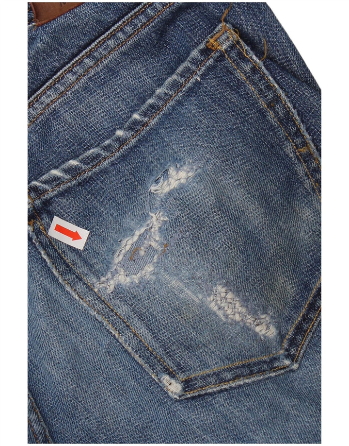 Мужские потертые прямые джинсы Massimo Dutti EU 42, большие W32 L29, синие