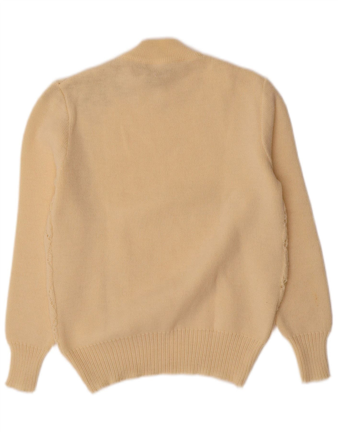 ВИНТАЖНЫЙ женский джемпер с высоким воротником, Великобритания, 10, маленький, белый