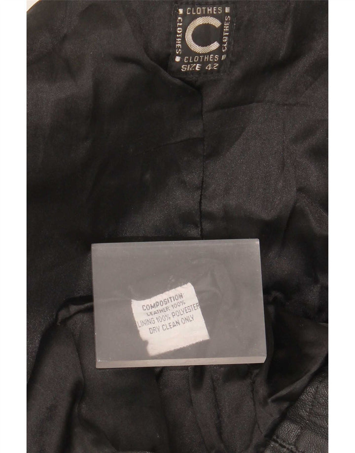 Винтажное женское кожаное пальто IT 42 Medium Black