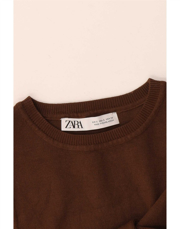 Женский укороченный жилет Zara UK 8, маленький коричневый