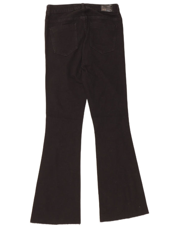 Женские расклешенные джинсы Zara EU 38, маленькие W28 L31, черный хлопок