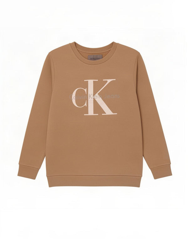 Женский свитер с рисунком Calvin Klein Jeans UK 10, маленький бежевый