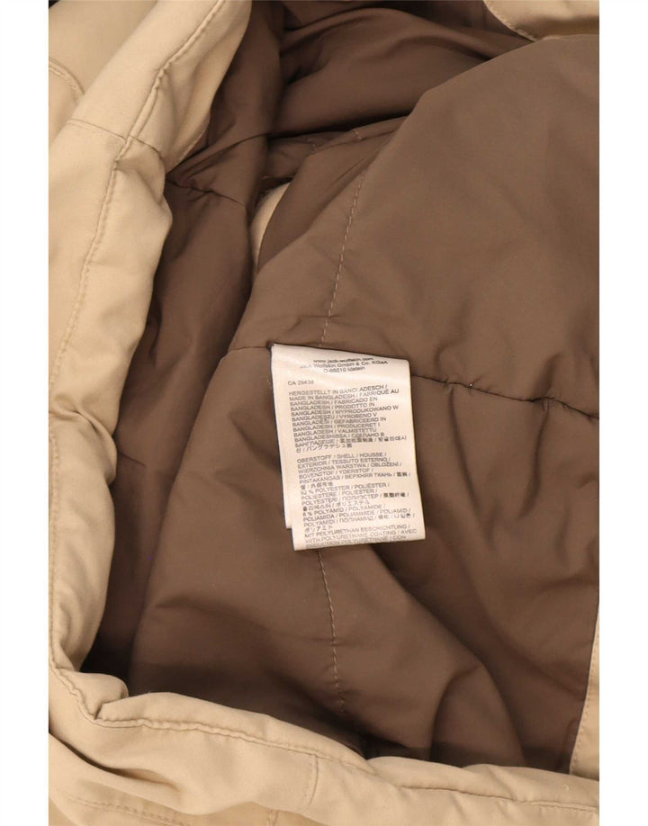 Женская парка Jack Wolfskin с капюшоном UK 14, средний бежевый полиэстер